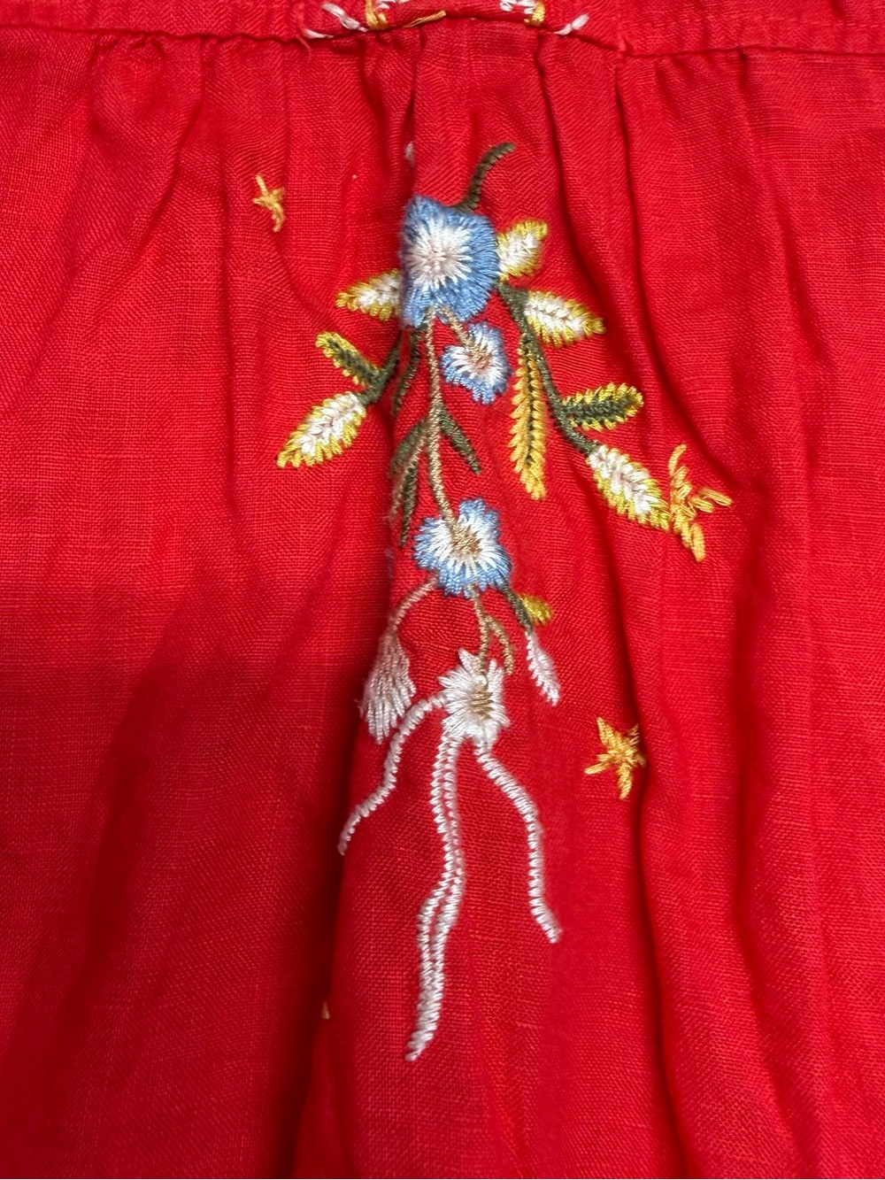 Johnny Was Lissa weekend a Red Embroidered Floral Tunic Sz Sx - Picture 9 of 13